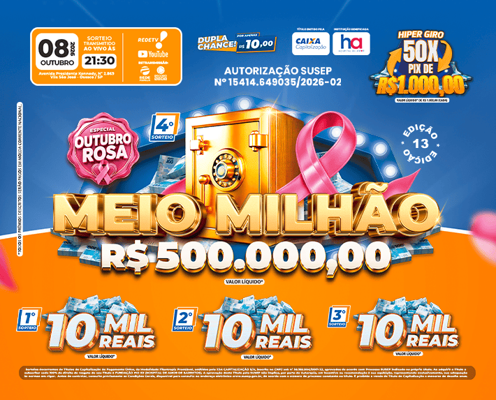 Concorra a mais de R$ 1.000.000,00 — HiperXCAP